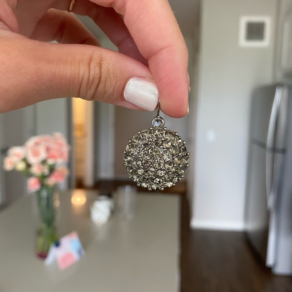 Gray buckle earrings